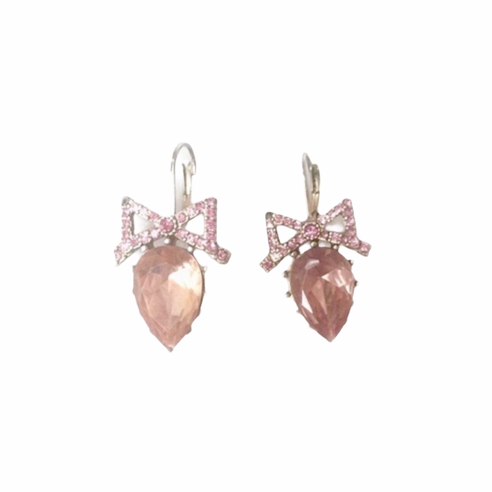 Betsy Johnson Bow Teardrop Statement earrings